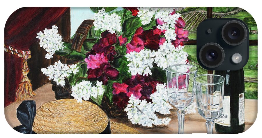Still Life iPhone Case featuring the painting C'est le temp pour le vin by Bonnie Peacher