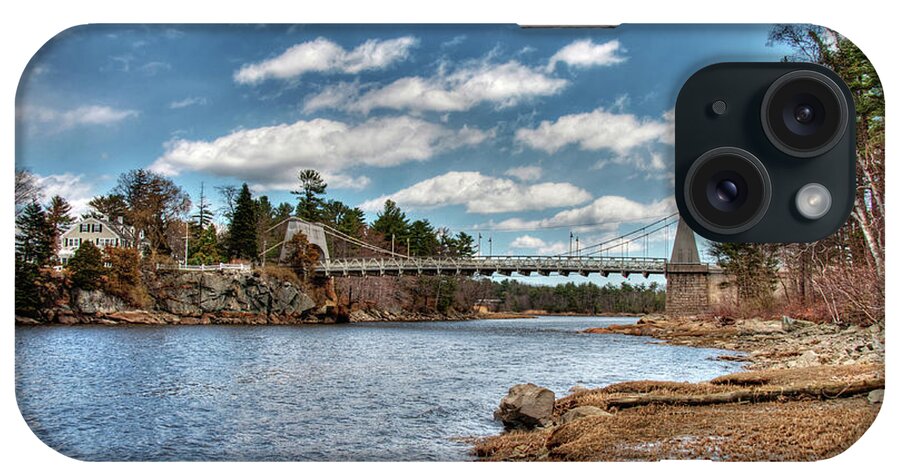 Newburyport Amesbury Massachusetts Chain Bridge Deer Island Merrimack River New England Spofford House iPhone Case featuring the photograph Chain Bridge on the Merrimack by Wayne Marshall Chase