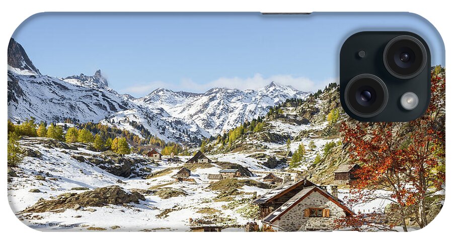 Snowy Landscape iPhone Case featuring the photograph Chalets Laval - French Alps by Paul MAURICE