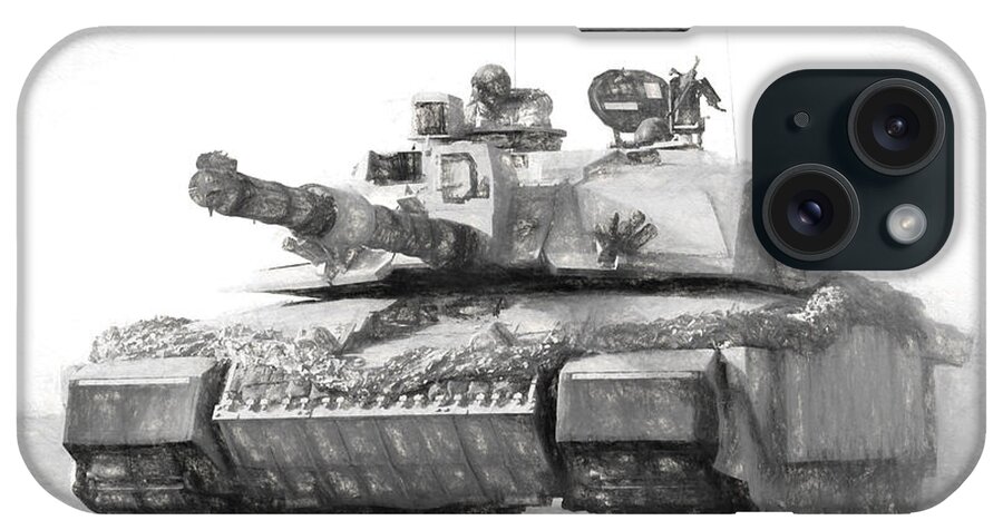 Army iPhone Case featuring the digital art Challenger Tank Drawing by Roy Pedersen