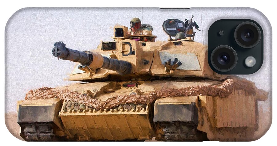 Army iPhone Case featuring the digital art Challenger Tank Painting by Roy Pedersen