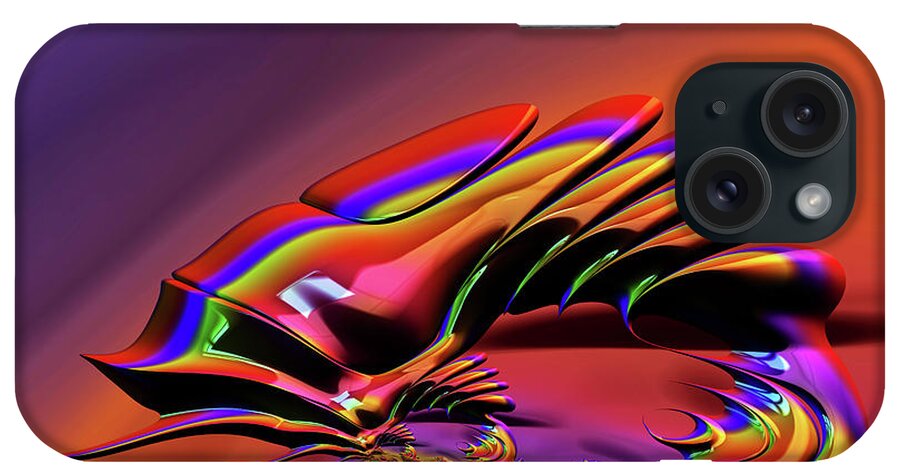 Fractal iPhone Case featuring the digital art Chameleon Rainbow by Steve Purnell