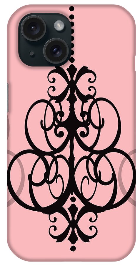Chandelier iPhone Case featuring the photograph Chandelier Delight 1- Pink Background by KayeCee Spain