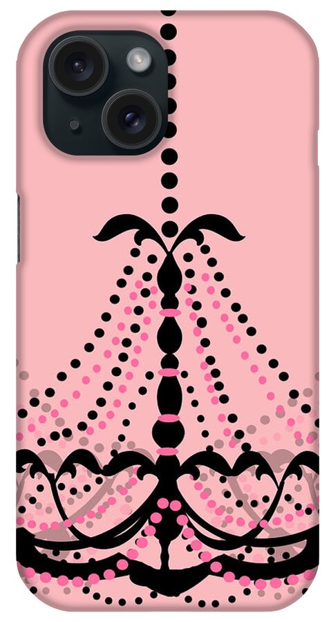 Chandelier iPhone Case featuring the photograph Chandelier Delight 3- Pink Background by KayeCee Spain