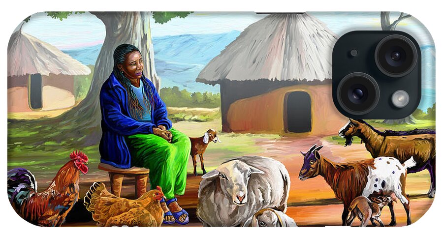 Rural iPhone Case featuring the painting Change of Scene by Anthony Mwangi