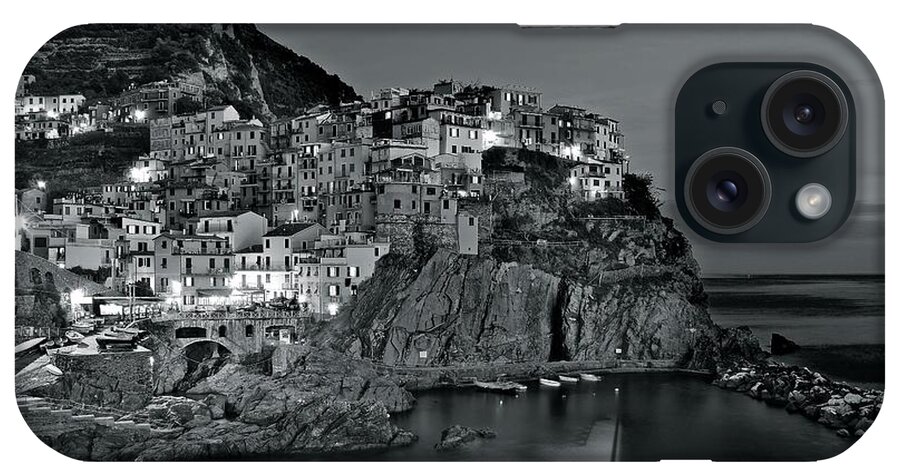 Manarola iPhone Case featuring the photograph Charcoal Nights in the Cinque Terre by Frozen in Time Fine Art Photography