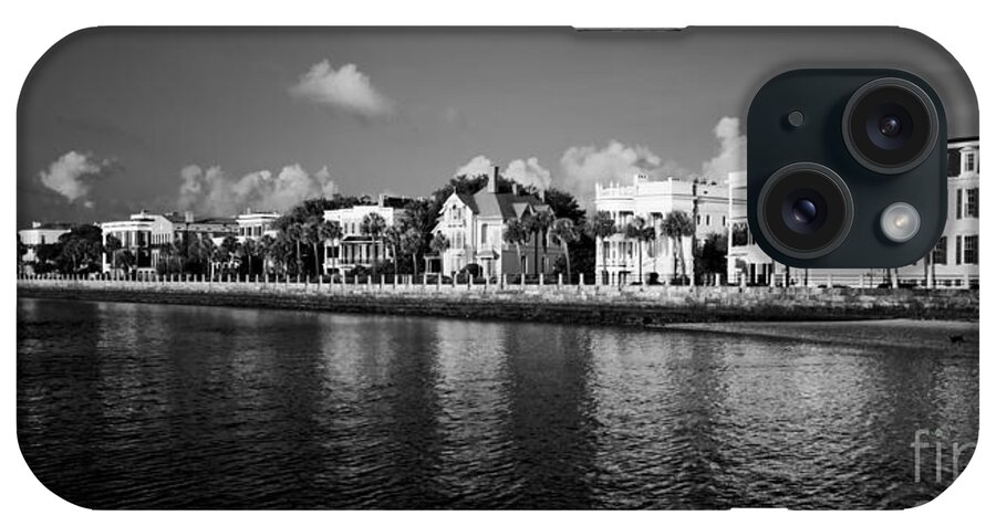 Battery Row iPhone Case featuring the photograph Charleston Battery Row Black And White by Dustin K Ryan