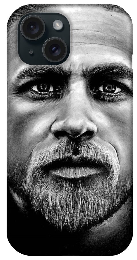 Charlie Hunnam iPhone Case featuring the drawing Charlie Hunnam by Rick Fortson
