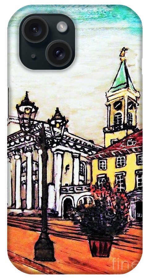 City iPhone Case featuring the painting Charming City by Jasna Gopic by Jasna Gopic
