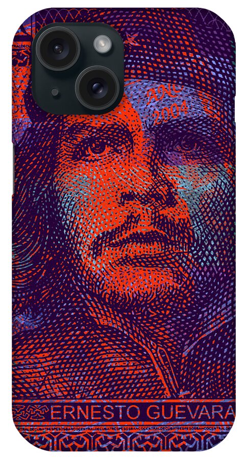 Communist iPhone Case featuring the digital art Che Guevara 3 peso cuban bank note - #3 by Jean luc Comperat