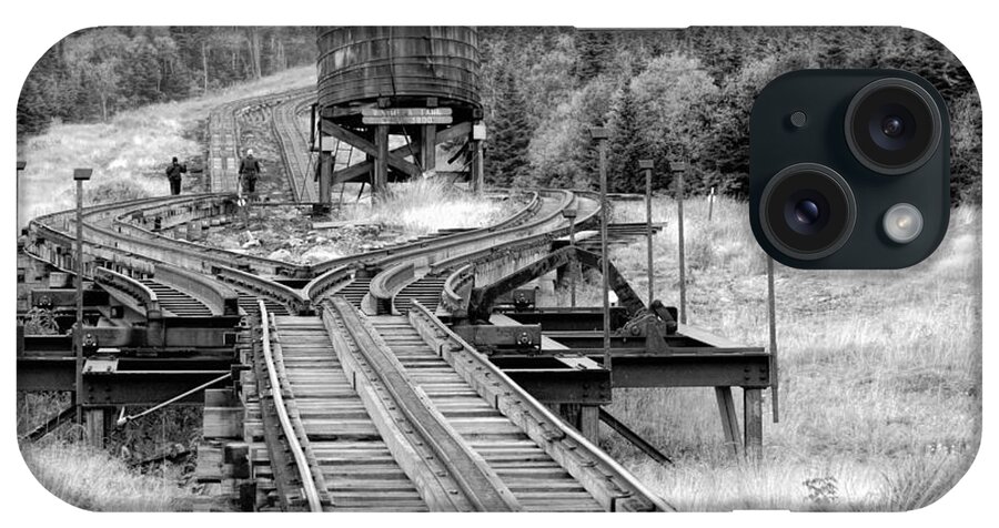 Railroad iPhone Case featuring the photograph Checking the Rails by Natalie Rotman Cote