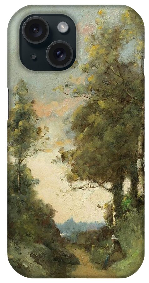 Trouillebert iPhone Case featuring the painting Chemin Creux a Quimper by MotionAge Designs