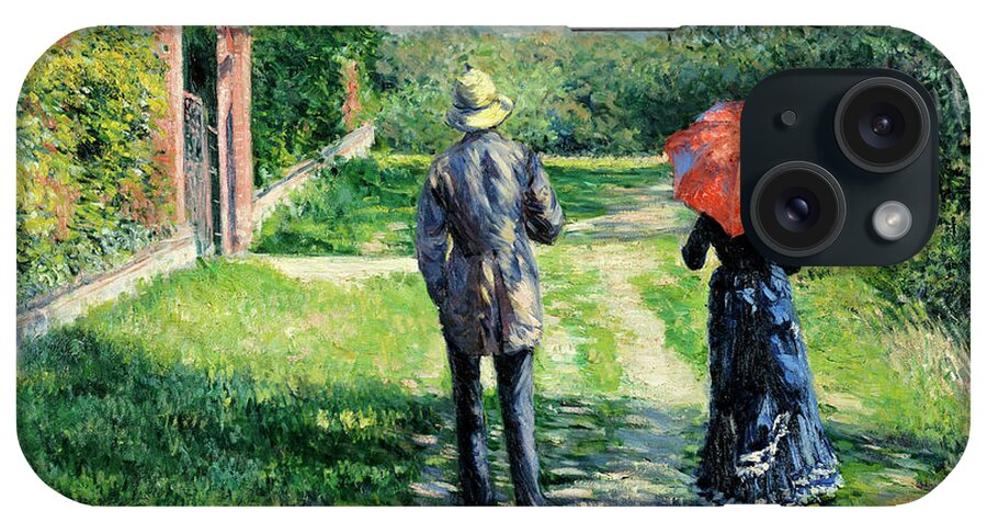 The Path Uphill iPhone Case featuring the painting Chemin Montant by Gustave Caillebotte