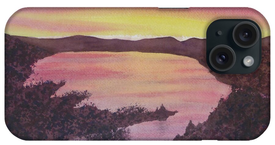 Cherokee Lake iPhone Case featuring the painting Cherokee Lake Sunset Number Seven by Joel Deutsch