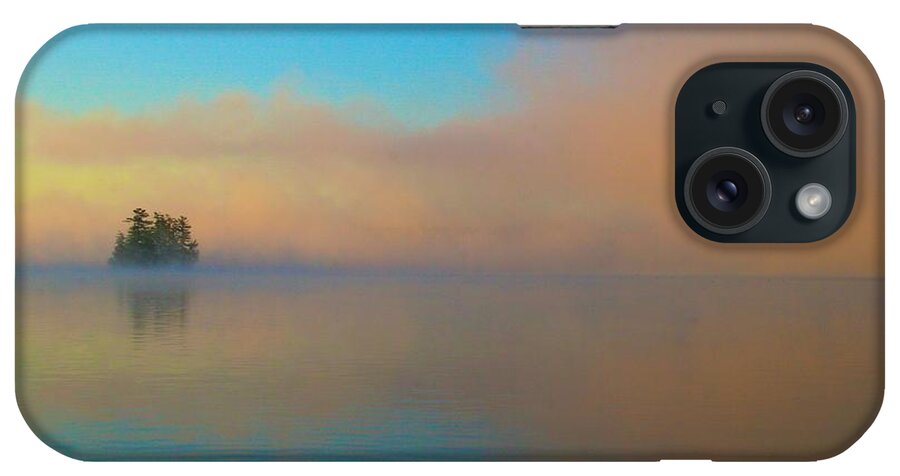  iPhone Case featuring the photograph Cherry Island in Misty Sunrise by Polly Castor