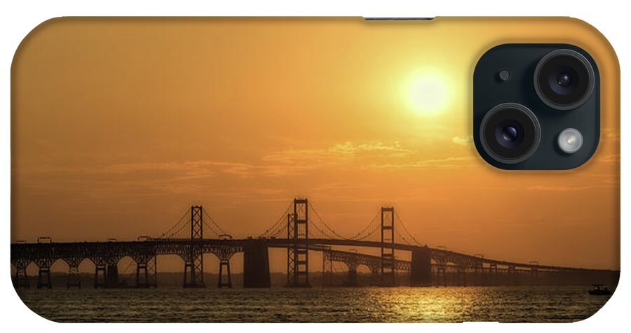 Sunset iPhone Case featuring the photograph Chesapeake Bay Bridge Sunset I by Richard Macquade