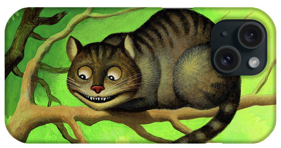 Cheshire Cat iPhone Case featuring the painting Cheshire Cat by Chris Miles