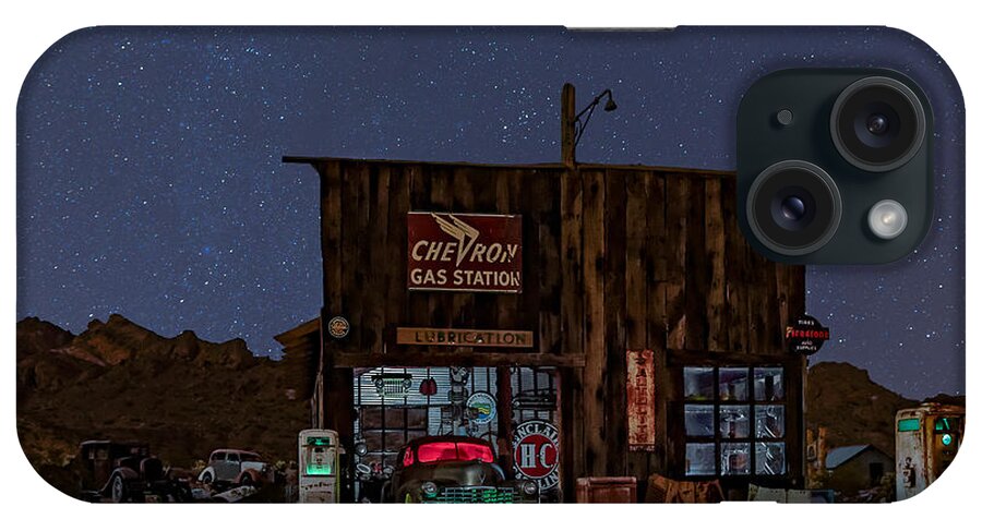 Chevron iPhone Case featuring the photograph Chevron Gas Station Under The Stars by Susan Candelario