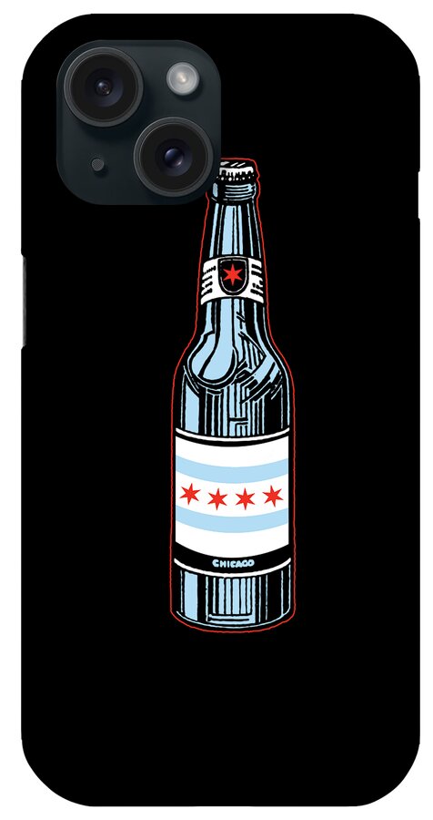 Chicago iPhone Case featuring the digital art Chicago Beer by Mike Lopez