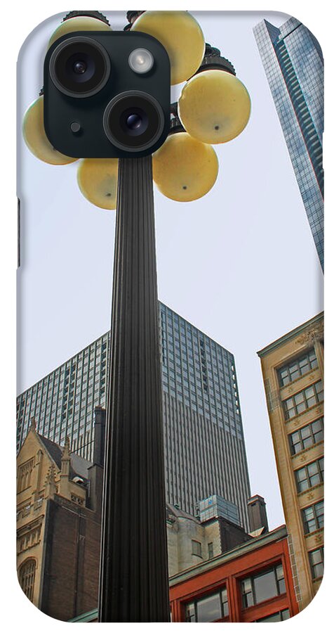 Lampost iPhone Case featuring the photograph Chicago Lampost by Cheryl Del Toro