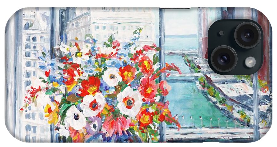 Flowers iPhone Case featuring the painting Chicago River by Ingrid Dohm