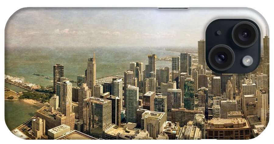 Chicago iPhone Case featuring the photograph Chicago Skyline with Navy Pier by Michelle Calkins
