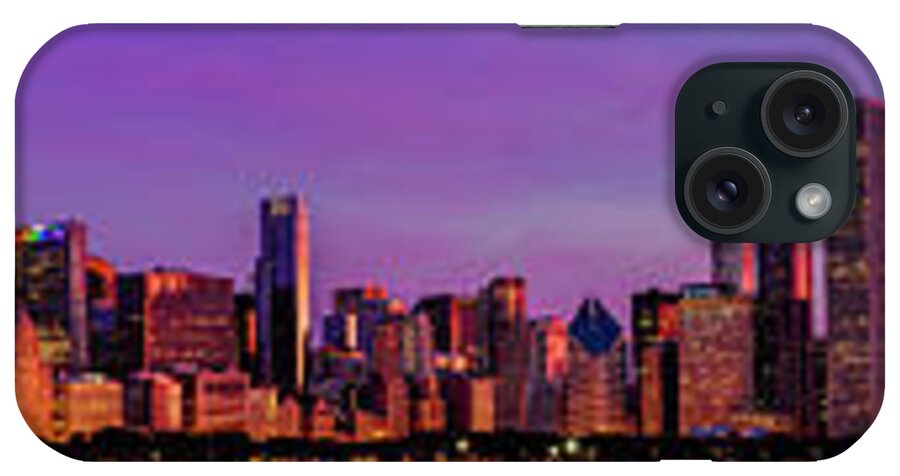 Chicago Sunrise Panorama iPhone Case featuring the photograph Chicago Sunrise Panorama by Josh Bryant