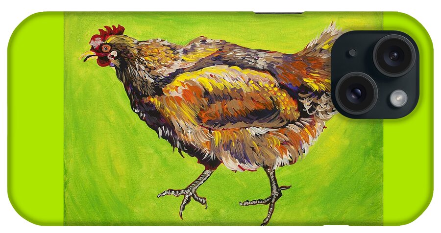 Mardiclaw iPhone Case featuring the painting Chicken Verde by Mardi Claw