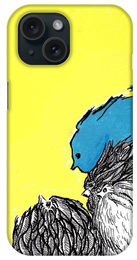 Chickens iPhone Case featuring the painting Chickens One by Jason Tricktop Matthews