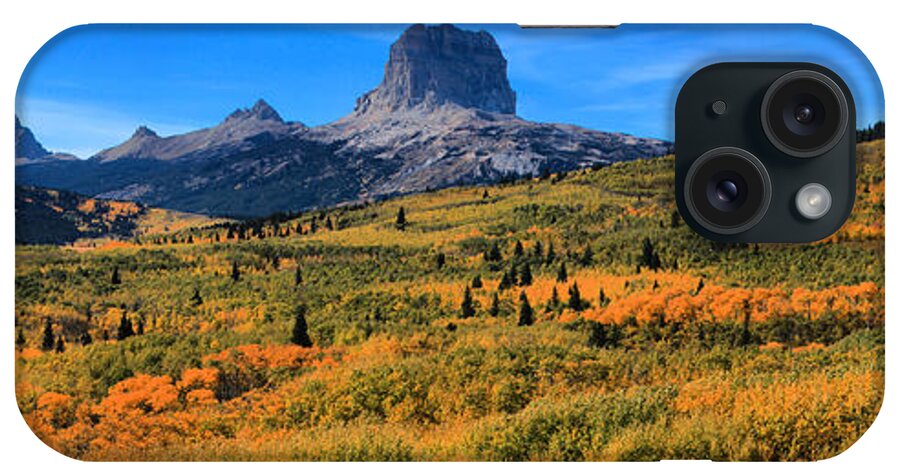 Chief Mountain iPhone Case featuring the photograph Chief Mountain Fall Panorama by Adam Jewell