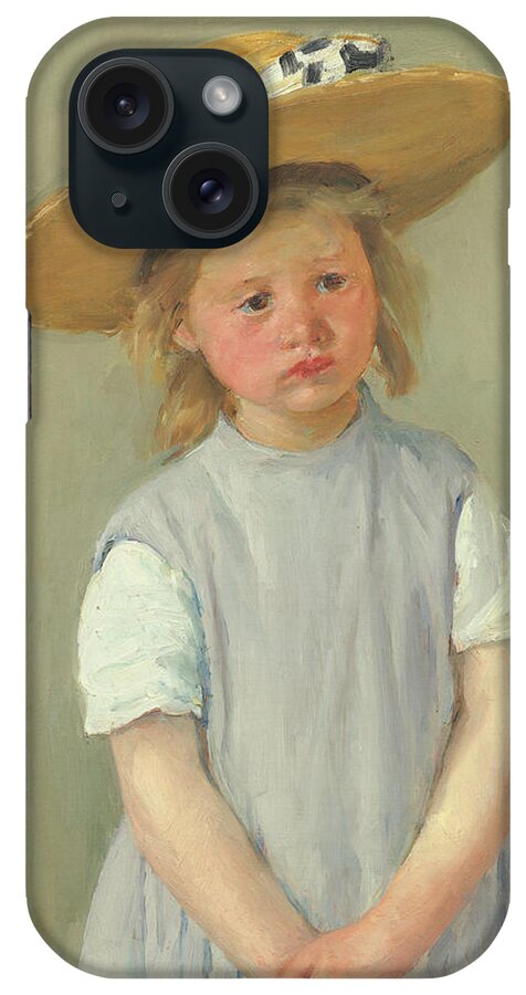 Child In A Straw Hat iPhone Case featuring the painting Child In A Straw Hat by Mary Cassatt 1886 by Movie Poster Prints