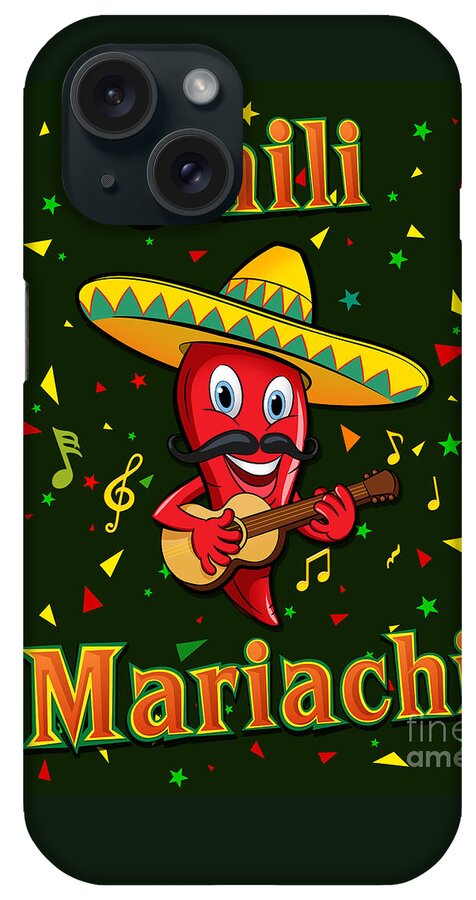 Chili iPhone Case featuring the digital art Chili Mariachi by Peter Awax
