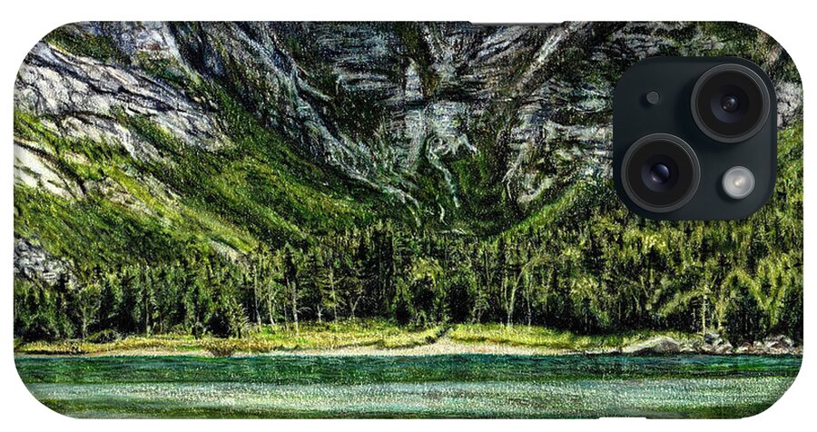 Mount Katahdin iPhone Case featuring the drawing Chimney Pond by Shana Rowe Jackson