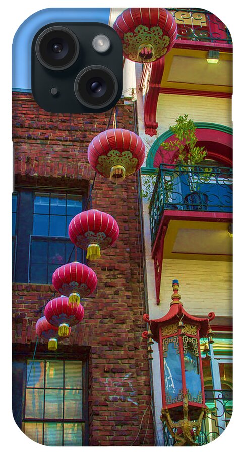 Bonnie Follett iPhone Case featuring the photograph Chinese Lanterns over Grant Street by Bonnie Follett