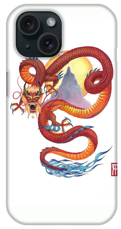 Dragon iPhone Case featuring the painting Chinese Red Dragon by Melissa A Benson