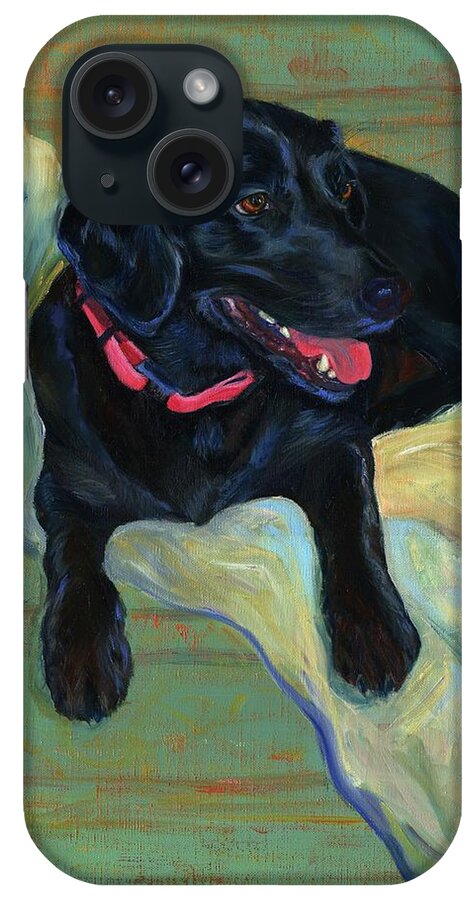 Pet Portrait iPhone Case featuring the painting Chloe by Susan Hensel