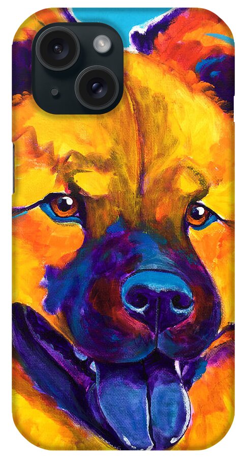 Chow Chow iPhone Case featuring the painting Chow Chow - Giggles by Dawg Painter