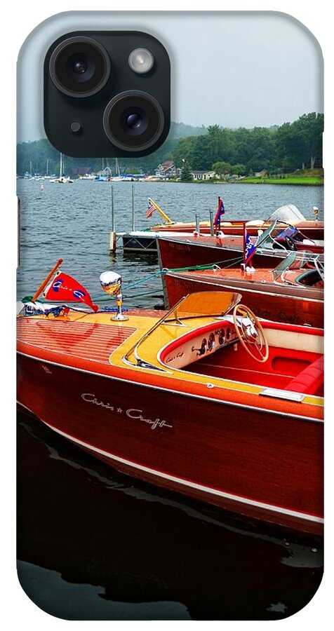 Garwood iPhone Case featuring the photograph Chris Craft and Garwood Boats in Harbor by Michelle Calkins