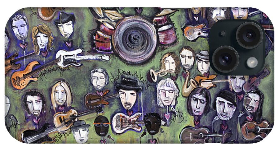 Chris Daniels iPhone Case featuring the painting Chris Daniels and Friends by Laurie Maves ART