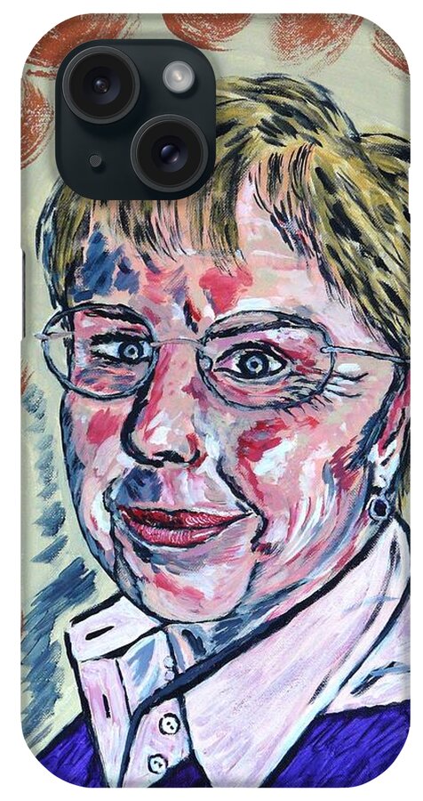 Portrait iPhone Case featuring the painting Christl by Valerie Ornstein