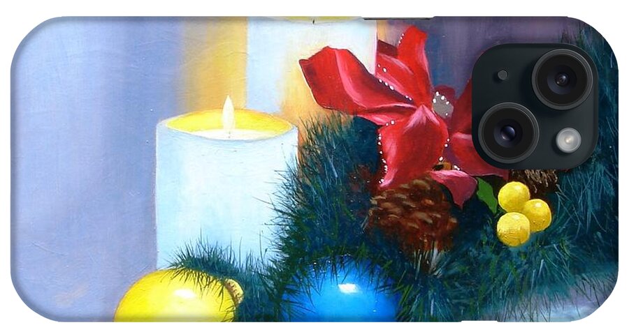 Still Life iPhone Case featuring the painting Christmas Card by Jerry Walker