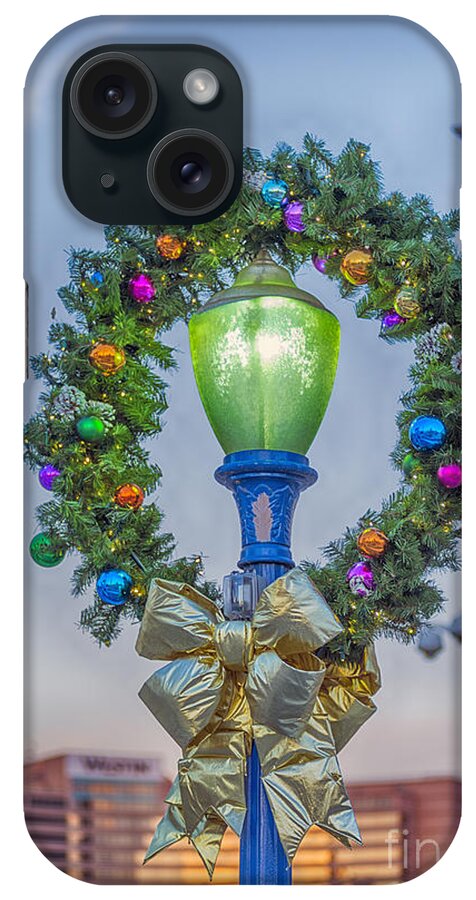 Long Beach iPhone Case featuring the photograph Christmas Holiday Wreath with Balls by David Zanzinger