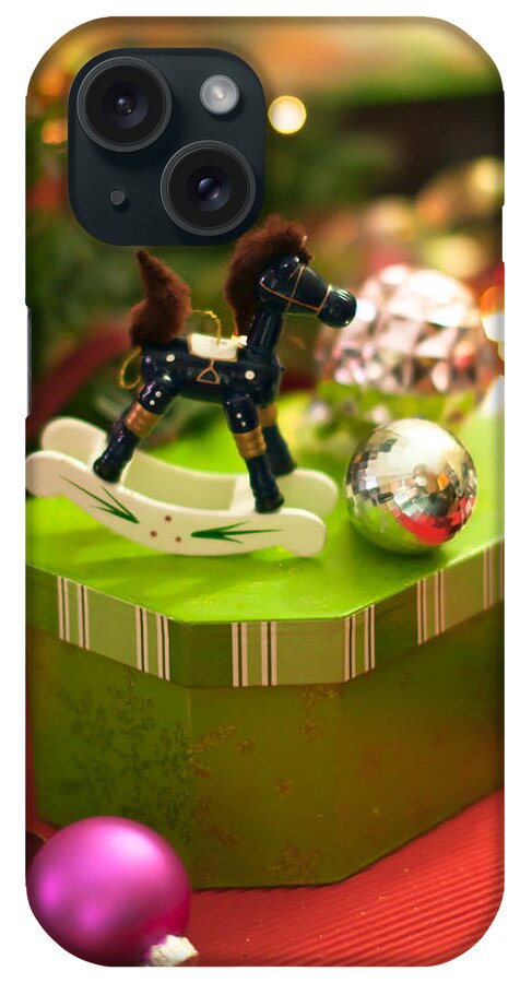 Christmas iPhone Case featuring the photograph Christmas Rocking Horse - no text by Maggie Terlecki