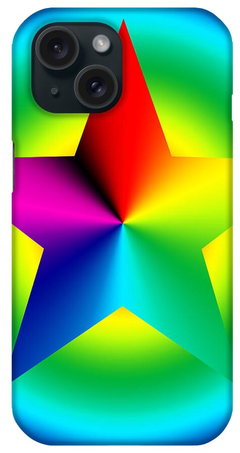 Pentacle iPhone Case featuring the digital art Chromatic Star with Ring Gradient by Eric Edelman