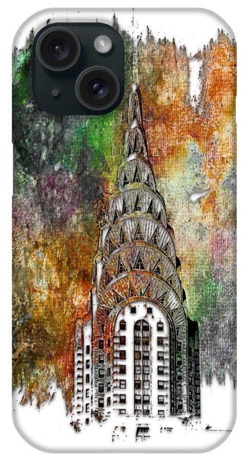 Muted iPhone Case featuring the photograph Chrysler Spire Muted Rainbow 3 Dimensional by DiDesigns Graphics