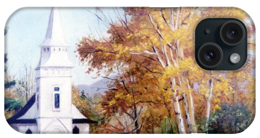 Church With Steeple iPhone 15 Case featuring the painting Church at Sugar Hill by Marie Witte