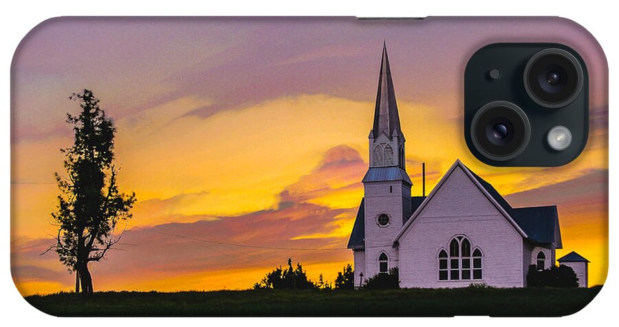 Landscape iPhone Case featuring the photograph Church in wheat field by Hisao Mogi