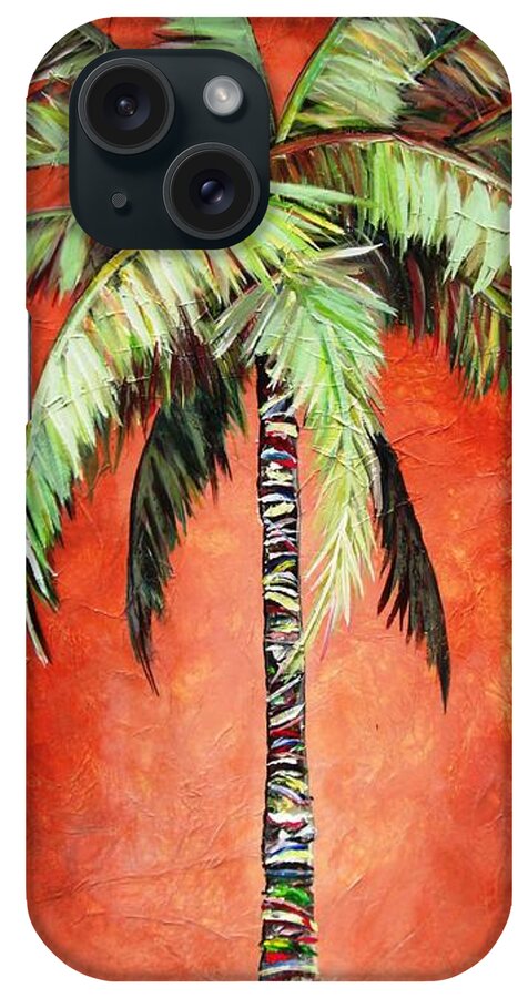 Amber iPhone Case featuring the painting Cinnamon Palm by Kristen Abrahamson