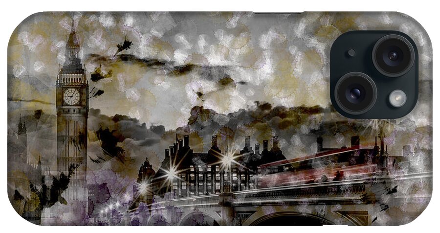 British iPhone Case featuring the photograph City-Art LONDON Westminster Bridge at Sunset by Melanie Viola