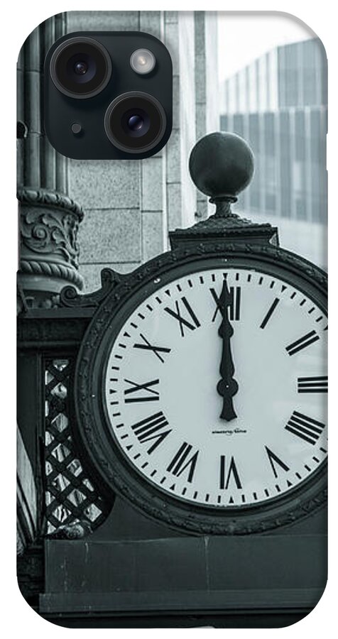 Clock iPhone Case featuring the photograph City Clock by Jason Hughes